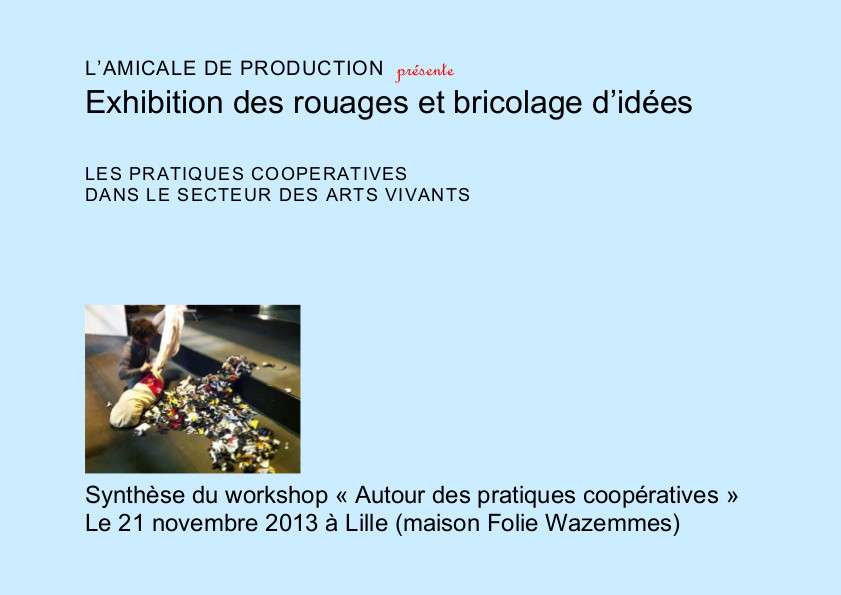 6 EXHIBITION DES ROUAGES – COOPERATION – SYNTHESE WORKSHOP 21 NOV 13