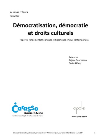 2019 – Démocratisation, Démocratie Et Droits Culturels