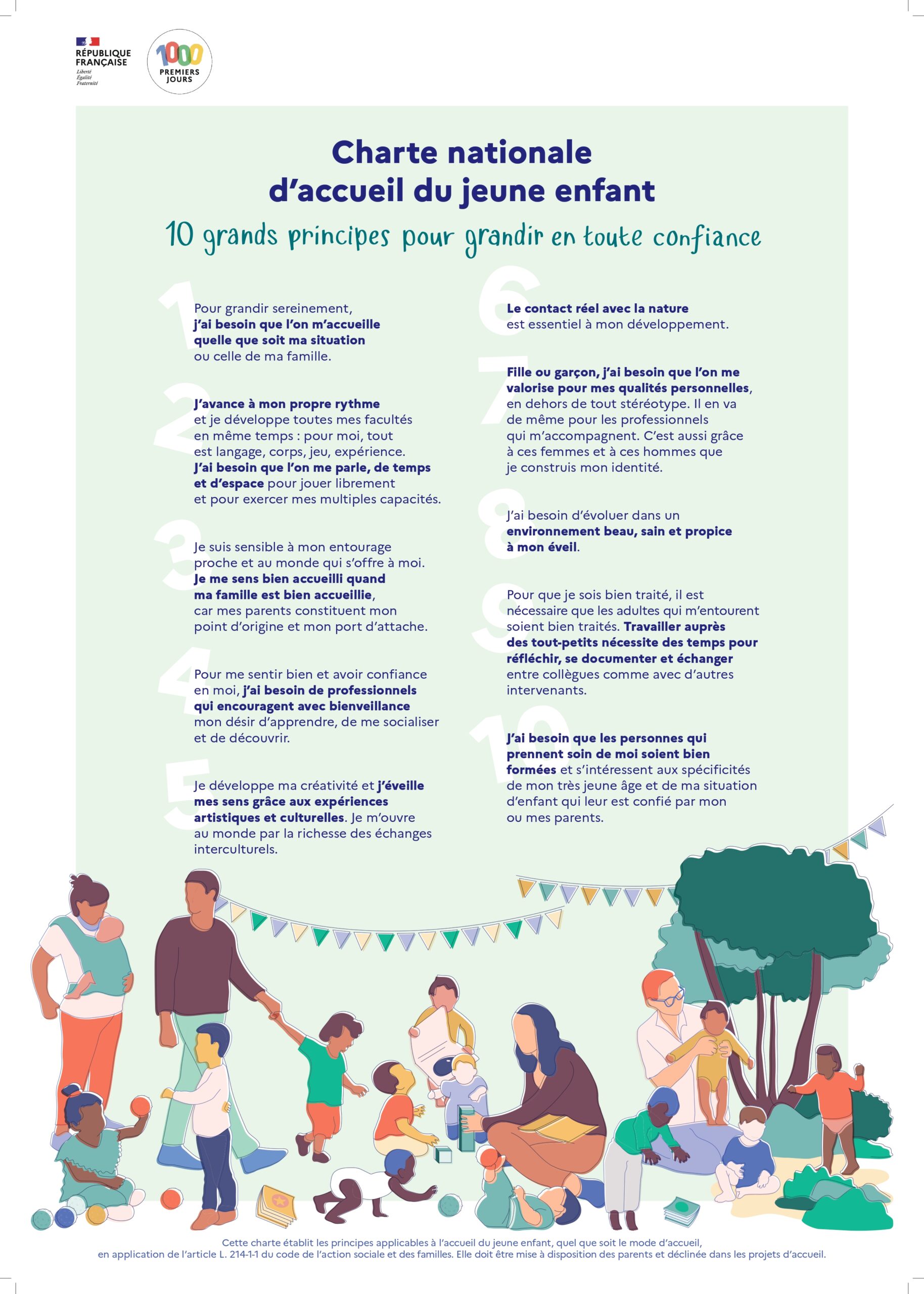2021 – Charte Nationale Pour L’accueil Du Jeune Enfant. 10 Grands Principes Pour Grandie En Toute Confiance. Page 0001